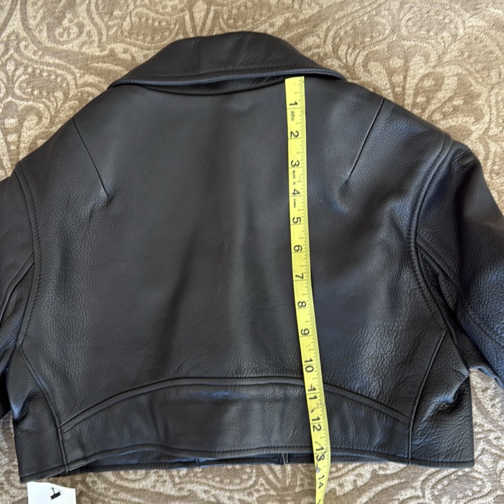 HM Moschino Black Leather Jacket with Gold Accents - Picture 14 of 14